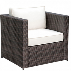 Furniture of America® Ilona Brown/Beige Patio Arm Chair