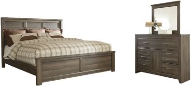 Signature Design by Ashley® Juararo 2-Piece Dark Brown King Panel Bed Set