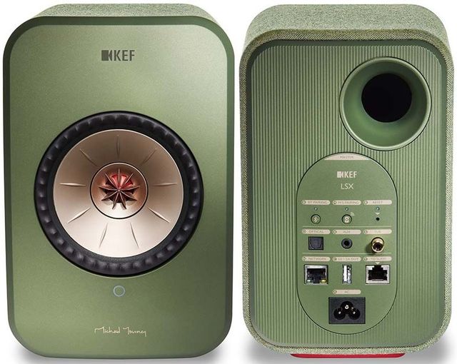 KEF LSX 4.5" Olive Wireless Powered Stereo Speakers 1