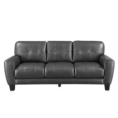 Sumter Gray Leather Sofa