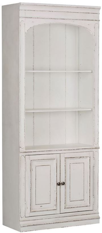 Liberty Furniture Magnolia Manor Antique White Bunching Bookcase-0