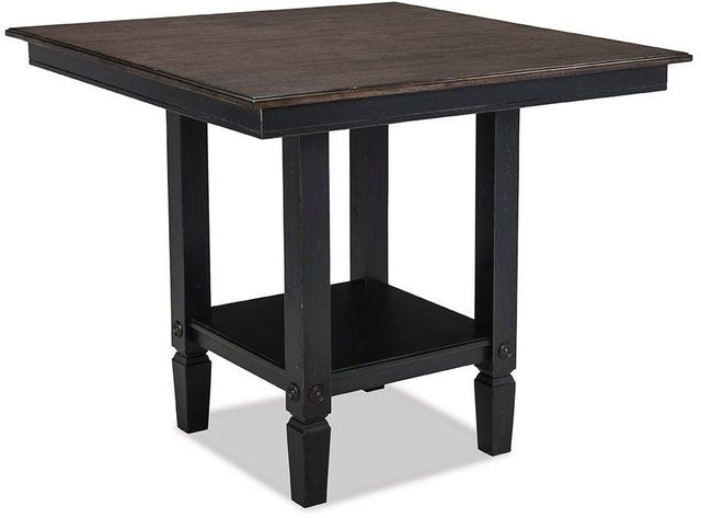 Intercon Glennwood Charcoal Square Gathering Table with Rubbed Black Base