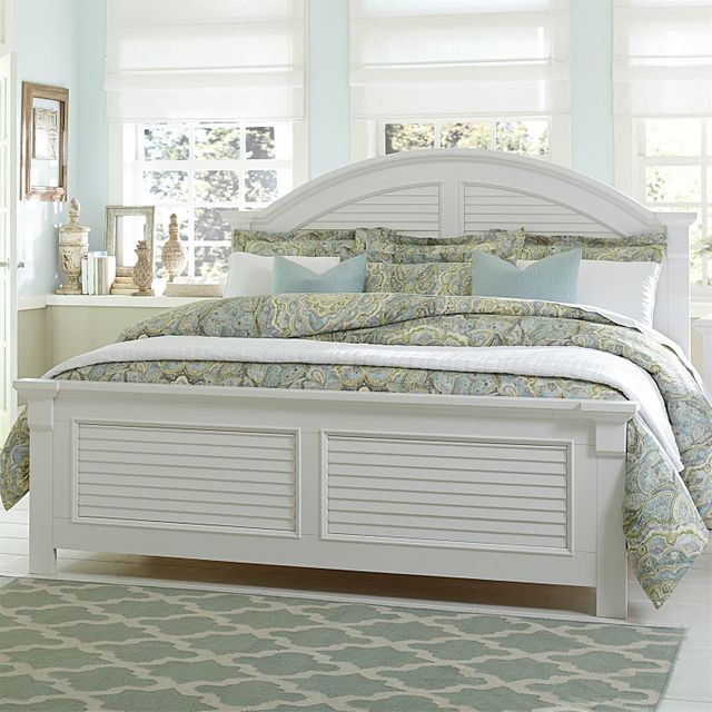 Liberty Furniture Summer House I Oyster White Queen Panel Bed 2