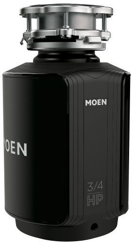 Moen® GX Series 0.75 HP Continuous Feed Black Garbage Disposal-0