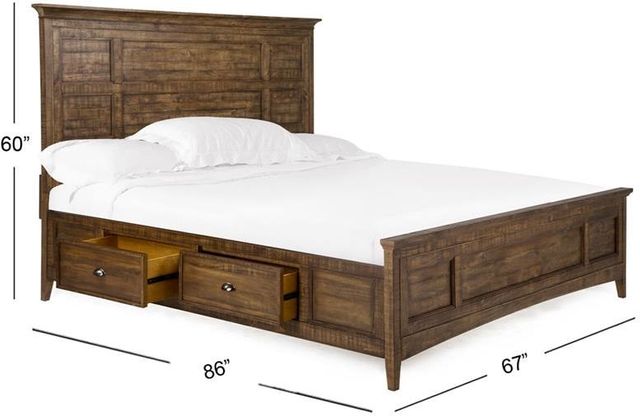 Magnussen® Home Bay Creek Toasted Nutmeg Queen Panel Bed With Storage Rails P35235899-2