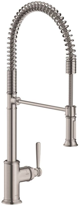 AXOR Montreux Steel Optic Semi-Pro Kitchen Faucet 2-Spray, 1.75 GPM