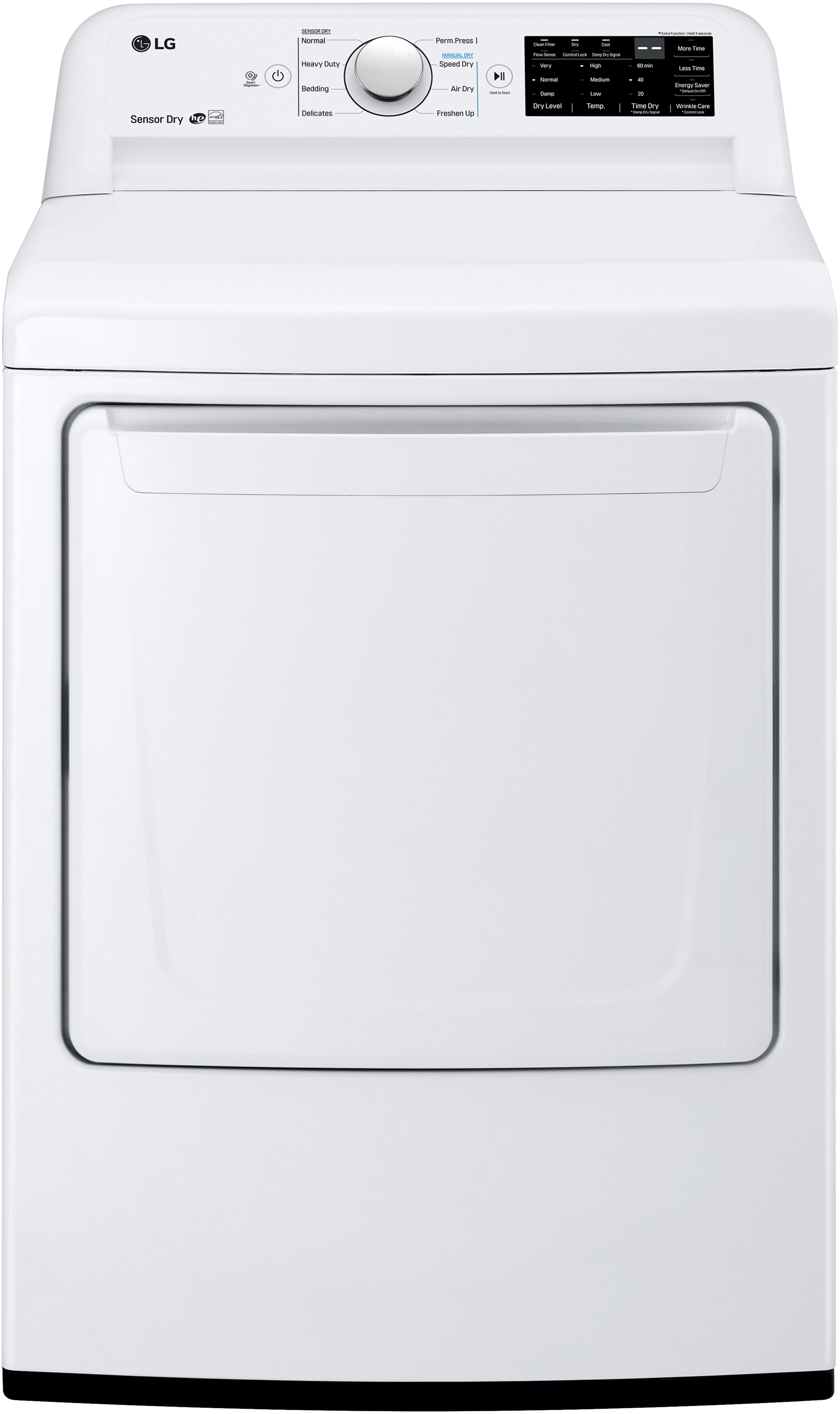 LG 7.3 Cu. Ft. White Front Load Gas Dryer-DLG7101W
