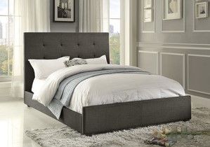 Lit grand à panneaux Cadmus en tissu gris Mazin Furniture® 2