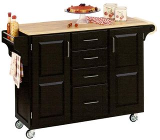 homestyles® Create-a-Cart Black/Natural Wood Kitchen Cart