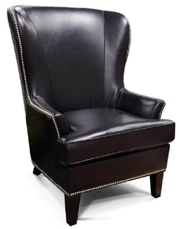 England Furniture Luther Leather Chair with Nailhead Trim-0