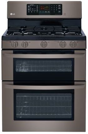 LG 30" Free Standing Gas Double Oven Range-Black Stainless Steel 0