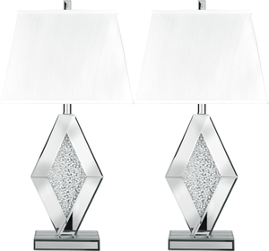 Signature Design by Ashley® Prunella 2-Piece Silver Table Lamp Set