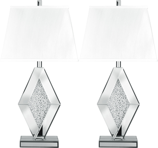 Signature Design by Ashley® Prunella 2-Piece Silver Table Lamp Set