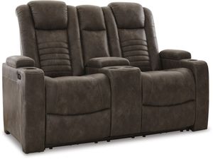 Signature Design by Ashley® Soundcheck Earth Power Reclining Loveseat with Console