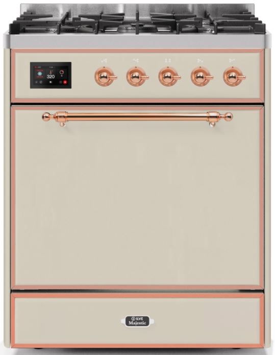 Ilve Majestic Series 30 Antique White Freestanding Induction