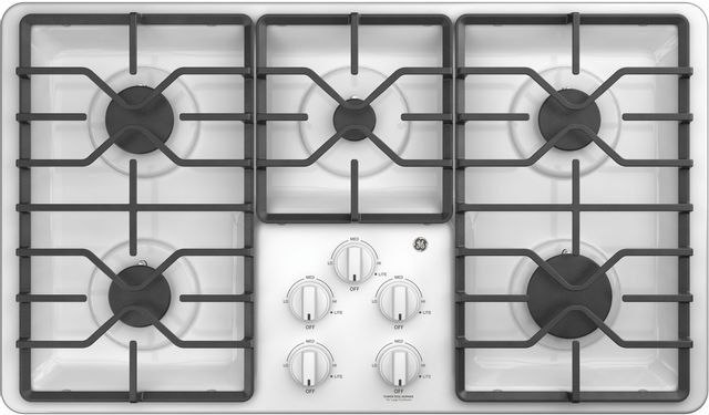 GE® 36" White Built-In Gas Cooktop (S/D)