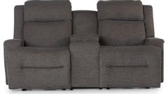Best Home Furnishings O'neil Collection Charcoal Contemporary Power Tilt Headrest  Space Saver Console Loveseat Chaise