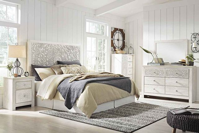 Tête de lit complète double double Paxberry, blanc, Signature Design by Ashley® 4