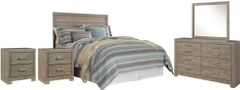 Signature Design by Ashley® Culverbach 5-Piece Vintage Gray Queen/Full Panel Bed Set
