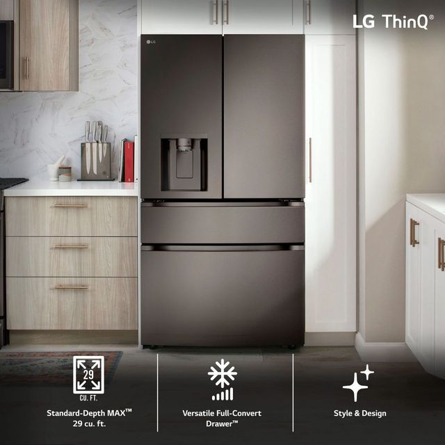 LG Standard Depth MAX Full-Convert Drawer 28.6-cu ft 4-Door Smart French  Door Refrigerator with Dual Ice Maker (Fingerprint Resistant Steel) ENERGY  STAR in the French Door Refrigerators department at