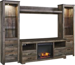Signature Design by Ashley® Trinell Brown 4-Piece Entertainment Center with Fireplace Option
