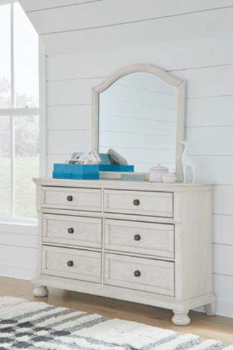 Signature Design by Ashley® Robbinsdale Antique White Mirrored Dresser-3