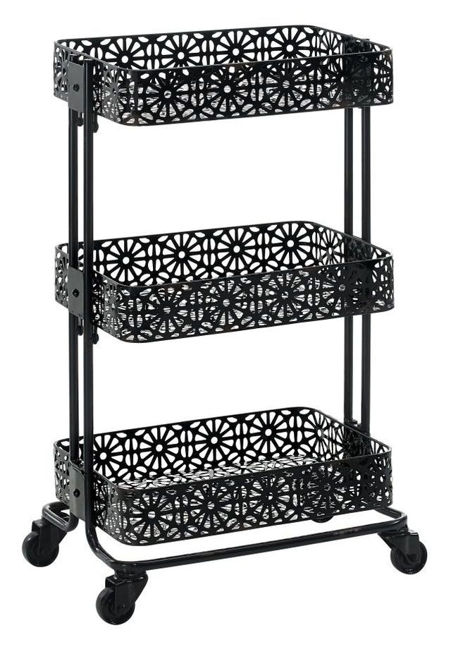 Linon Black Metal Three Tier Cart-0