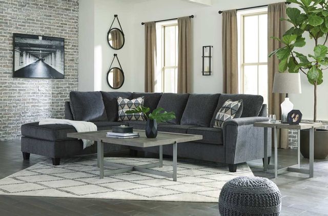 Signature Design by Ashley® Abinger 2-Piece Smoke Sleeper Sectional with Chaise 3