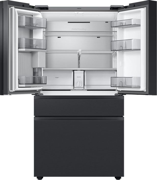 Samsung Bespoke 28.6 Cu. Ft. Charcoal Glass/Matte Black Steel French Door Refrigerator 3