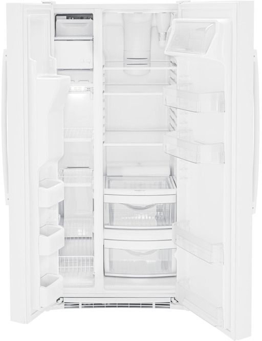 GE® 23.0 Cu. Ft. White Side-by-Side Refrigerator-3