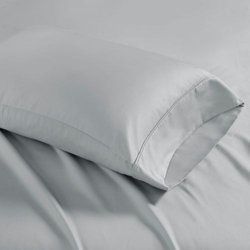 Olliix by Madison Park Grey 2 Pack of Standard 1500 Thread Count Cotton Rich Pillowcases