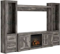 Signature Design by Ashley® Wynnlow 4-Piece Rustic Gray Entertainment Center with Electric Fireplace