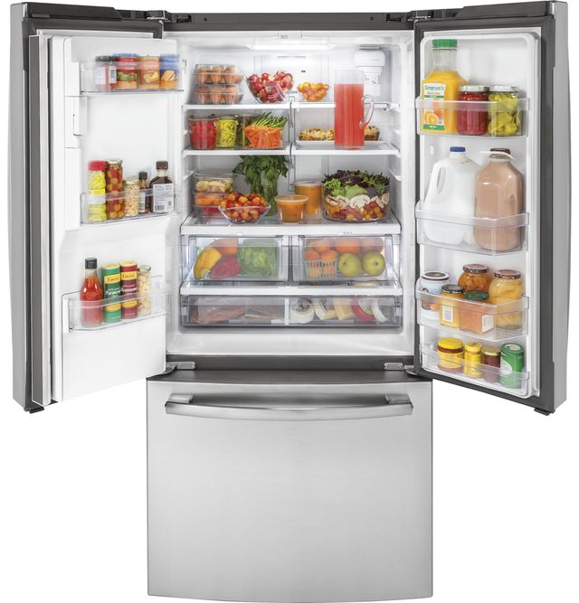 GE® 17.5 Cu. Ft. Counter Depth French Door Refrigerator-Stainless Steel-3