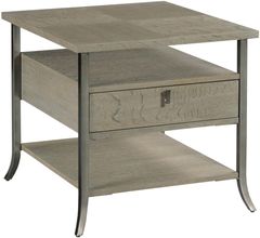 Hammary® Creston Rockford Natural Gray Rectangular End Table with Silver Frame