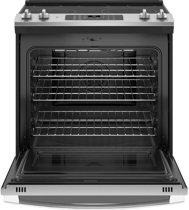 GE® 30" Stainless Steel Slide In Electric Convection Range (S/D) 1