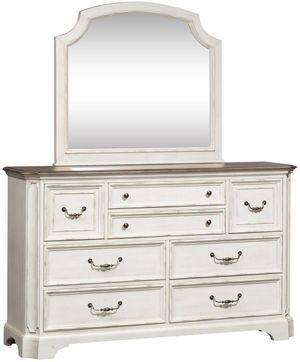 Liberty Abbey Road Churchill Brown/Porcelain White Dresser and Mirror