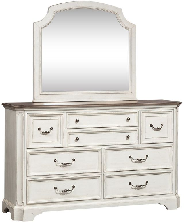 Liberty Furniture Abbey Road White Dresser and Mirror-0