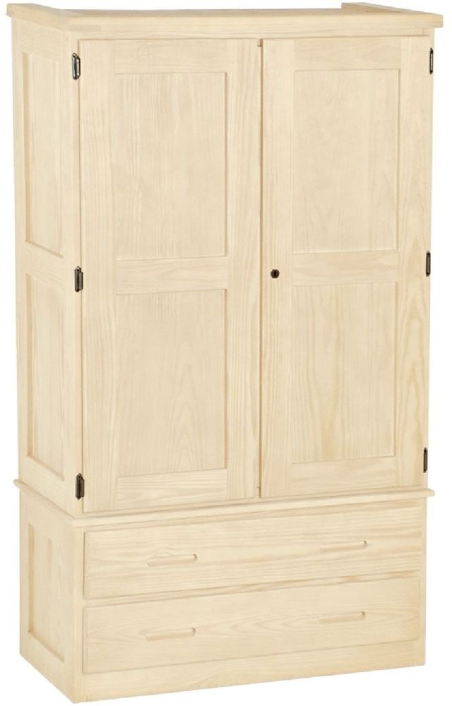 Crate Designs™ Unfinished Shelf And Hanging Rod Armoire 1