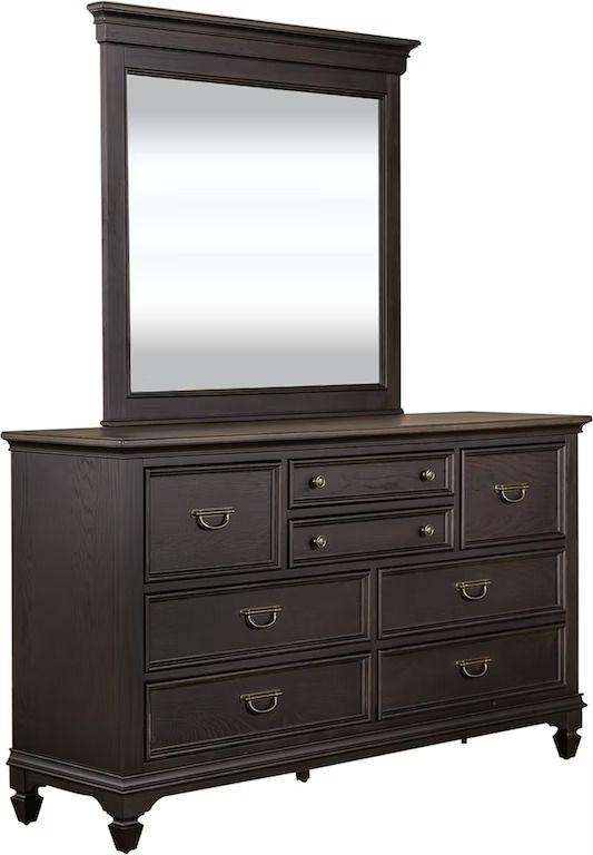 Liberty Allyson Park Wirebrushed Black Forest Dresser and Mirror-0