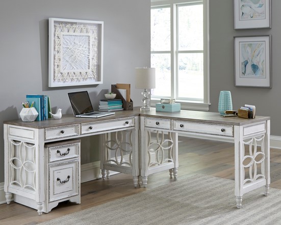 l shaped antique white desk