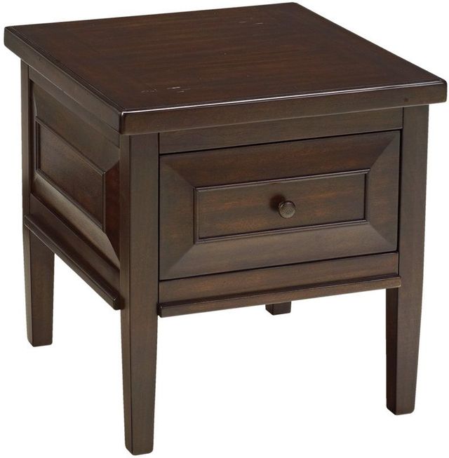 Signature Design by Ashley® Hindell Park Rustic Brown Square End Table 0