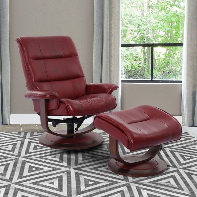 Parker House® Knight Rouge Manual Reclining Swivel Chair and Ottoman 1