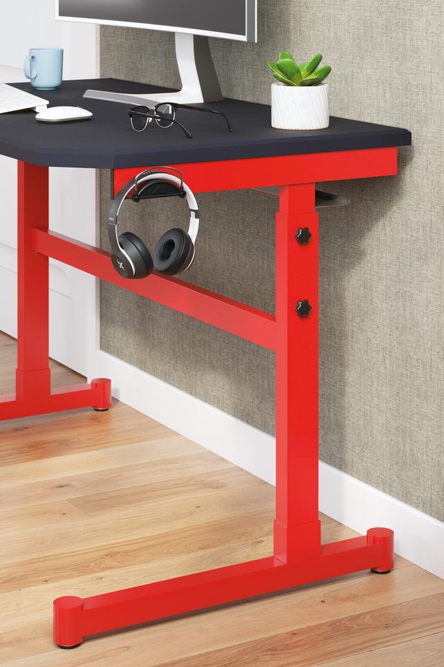 Signature Design by Ashley® Lynxtyn Red/Black Adjustable Height Home Office Desk 6