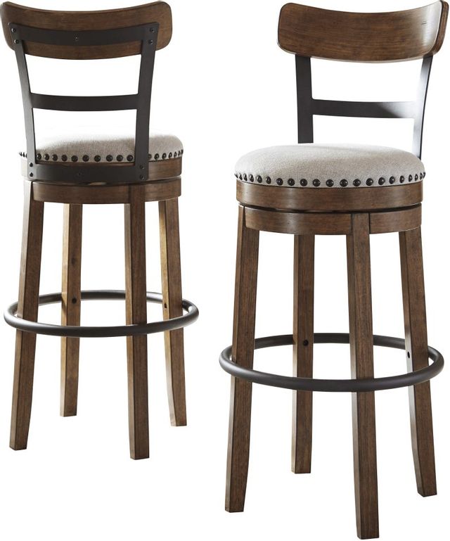 Signature Design by Ashley® Valebeck Brown Tall Upholstered Swivel Bar Stool - Set of 2-3