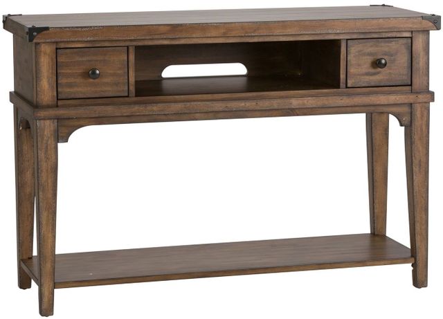 Liberty Furniture Aspen Skies Weathered Brown Sofa Table-0