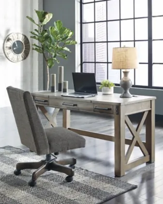 Signature Design by Ashley® Aldwin 2-Piece Gray Office Desk Set 3
