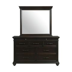 Elements Slater Tobacco Dresser & Mirror with Jewelry Tray