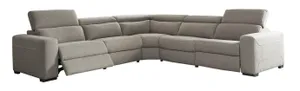 Signature Design by Ashley® Mabton 5-Piece Gray Power Reclining Sectional