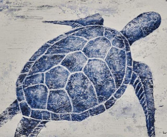Bassett Mirror Blue Tranquility Sea Turtle Wall Art-1