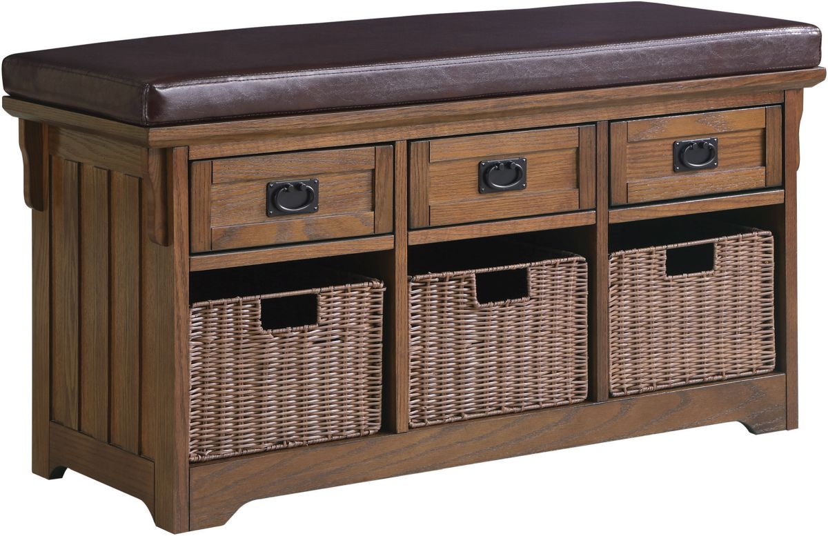 Coaster® Brown 42″ 3-Drawer Storage Bench